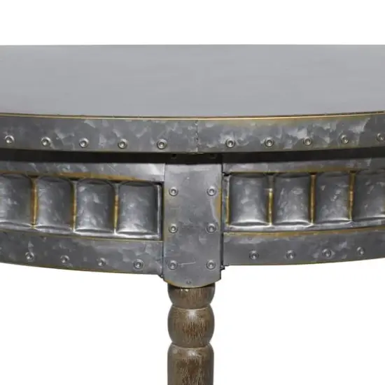 36" Beige Farmhouse Metal Console Table {3}