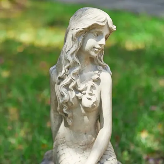 Glitzhome&reg; 20" MGO Mermaid Garden Statue {8}