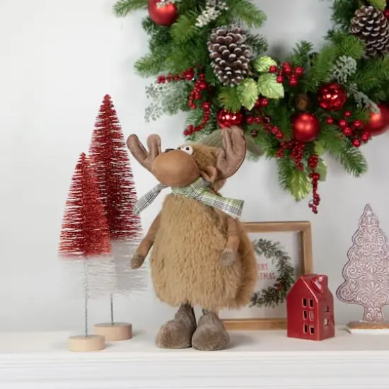 13" Whimsical Moose Gnome Christmas Figurine {3}