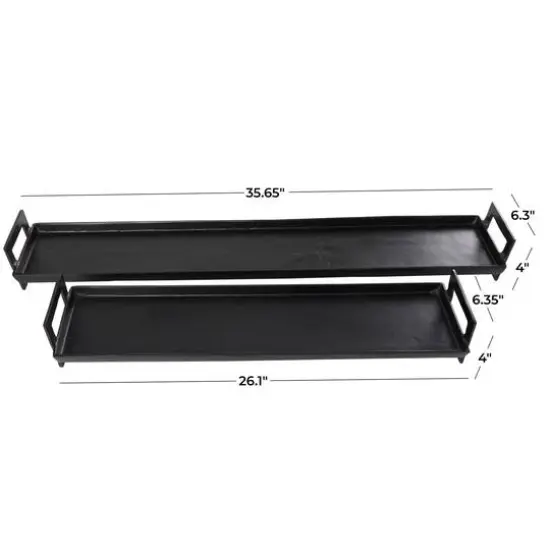 Black Modern Aluminum Nesting Tray Set {6}