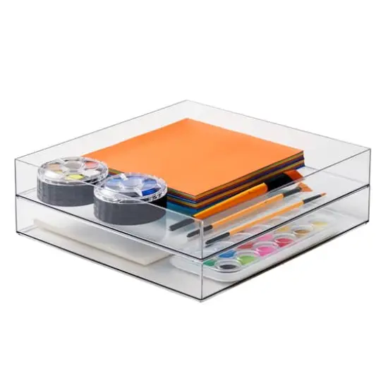 12" x 12" Clear Stackable Storage Tray by Simply Tidy&trade; {3}