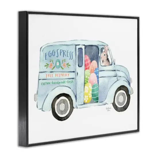 Stupell Industries Patterned Easter Eggs Truck Holiday Bunny Painting Framed Giclee Art Black {4}