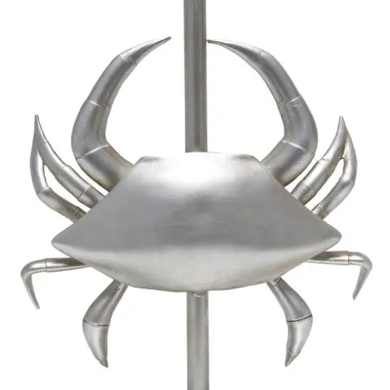 Simple Designs™ 18" Brushed Nickel Pinching Crab Table Lamp with White Shade {8}