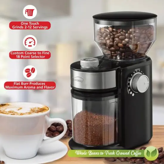 Brentwood 8oz. 150-Watt Automatic Burr Coffee Bean Grinder Mill {6}