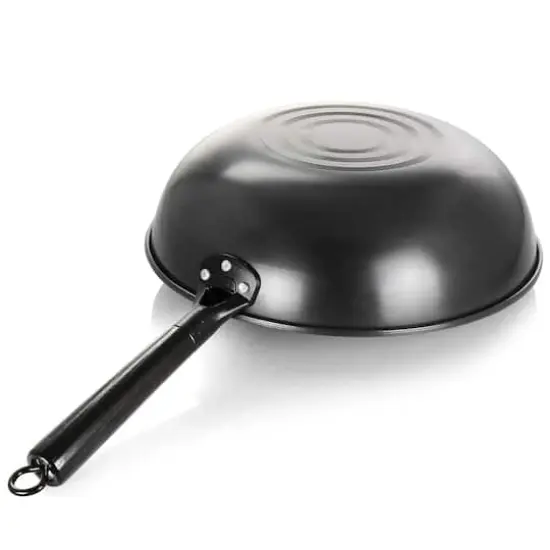 Gibson Home&reg; Debossed 13'' Black Heavy Gauge Carbon Steel Wok {4}