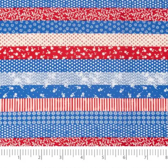 SINGER Americana Floral Stripes Cotton Fabric {4}