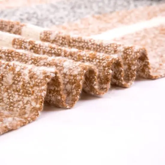 Glitzhome&reg; 70" Tan, White & Gray Scarf with Tassels {7}