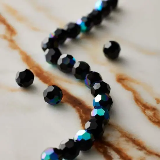 Preciosa Glass Crystal Round Beads, 6mm by Bead Landing&trade; Jet AB {3}