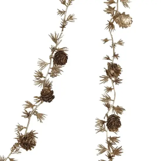 Hello Honey® 6ft. Gold Color Faux Evergreen Garland with Pinecones {4}