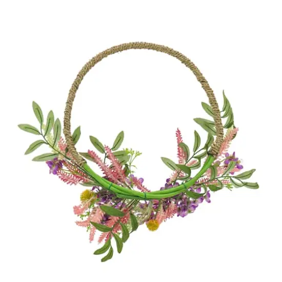 16" Spring Lavender & Mini Blossoms Hoop Wreath {5}