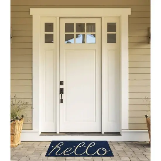 DII&reg; Navy Hello Doormat Assorted {7}