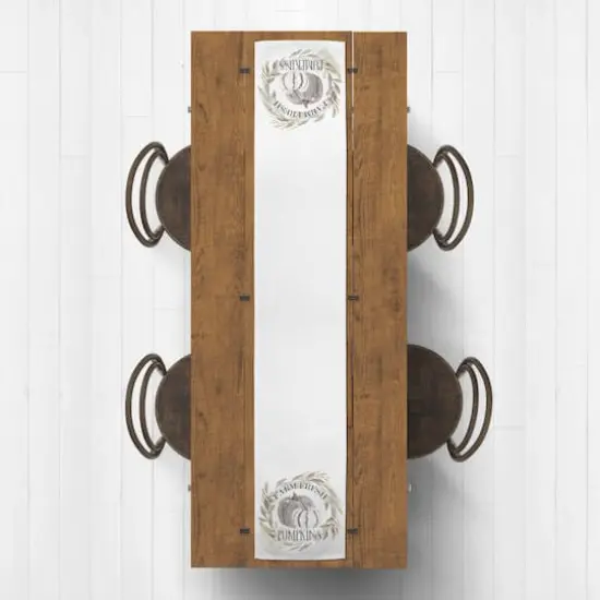 72" Pumpkins In Wreath Table Runner {3}