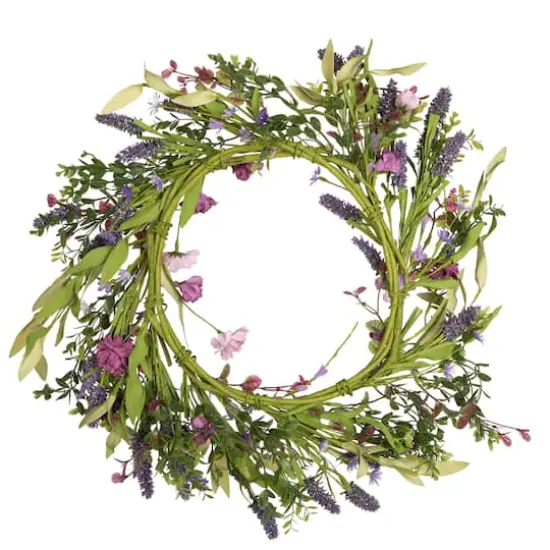 24" Purple Lilac Wildflower Wreath {5}
