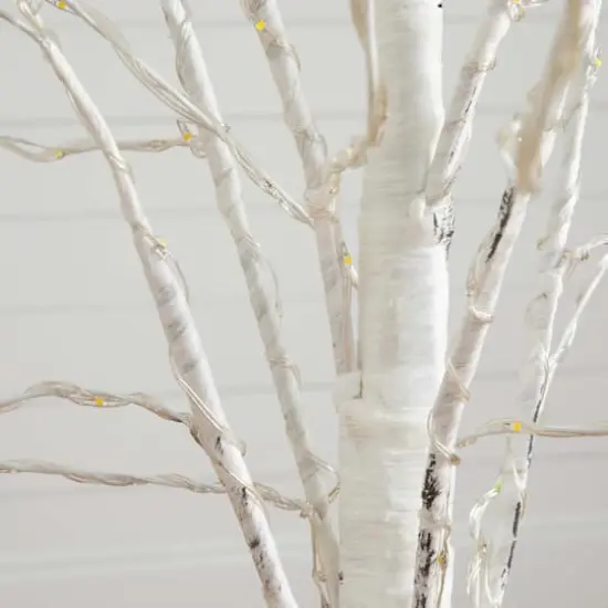 5ft. Pre-Lit White Birch Artificial Christmas Tree, Warm White LED Lights {6}
