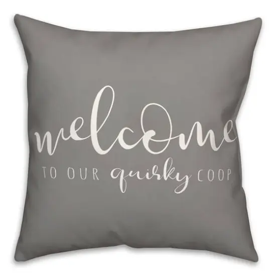 18" x 18" Quirky Coop Versatile Throw Pillow Gray {1}