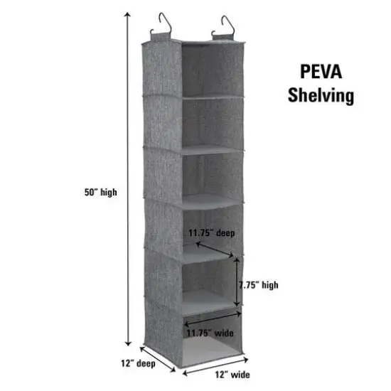 Household Essentials 6 Shelf Hanging Closet Organizer Graphite {4}