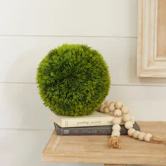 CosmoLiving by Cosmopolitan 9" Green Contemporary Style Faux Grass Ball Artificial Foliage {7}