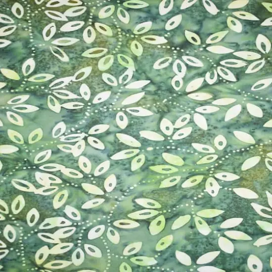 Feldman Premium Indonesian Batik Green Leaves Fabric {4}