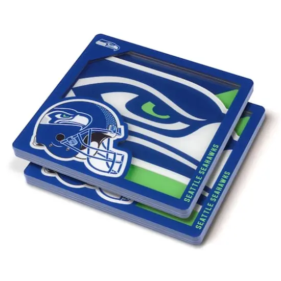 NFL 3D Logo Series Coaster Set Seattle Seahawks {1}