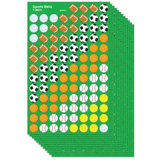 Trend Enterprises&reg; superShapes Sports Balls Stickers, 12 Packs of 800ct. {1}