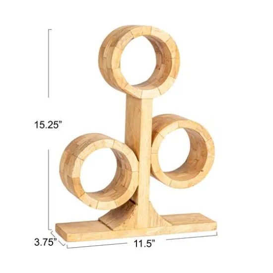 Hello Honey&reg; 15.25" Natural Mango Wood Circular Wine Rack {12}