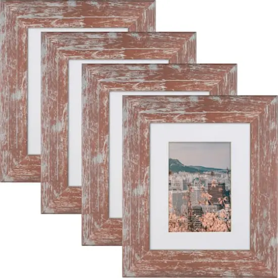 4 Pack Craig Frames American Barn Red Picture Frame with Mat {7}