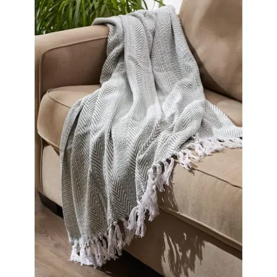 DII&reg; Artichoke Herringbone Stripe Throw {7}