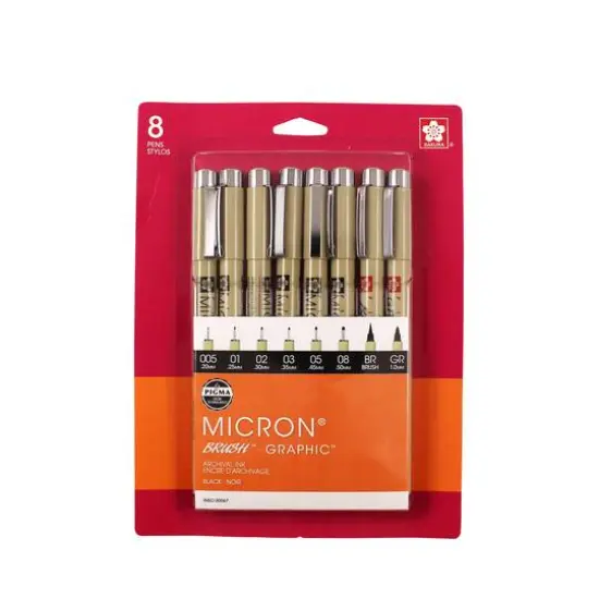 Pigma&reg; Micron&reg; Black Brush & Fine Point Pen Set {1}