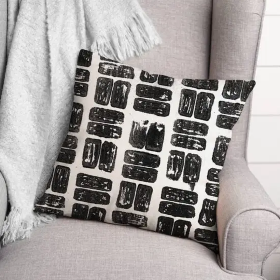 Neutral Black Pattern 18" x 18" Throw Pillow {3}
