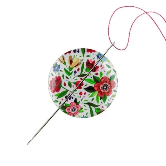 Wonderland Crafts Red Flowers Magnetic Needle Holder {1}