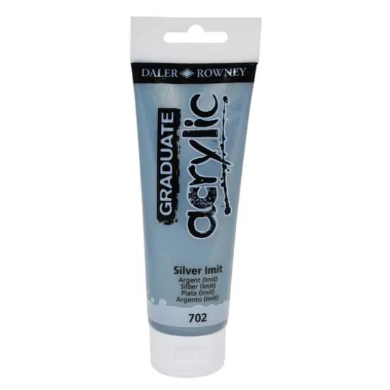 Daler-Rowney&reg; Graduate Acrylic Paint, 120mL 702 Silver Imit {1}