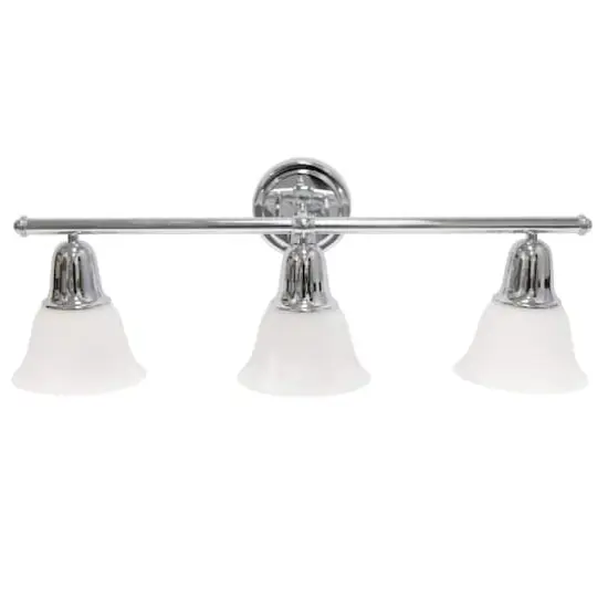 Lalia Home Essentix 3 Light Alabaster Shade Vanity Chrome {1}