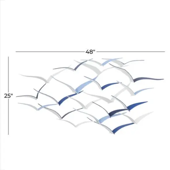 Blue Metal Coastal Wall Decor, 25" x 48" x 3" {6}