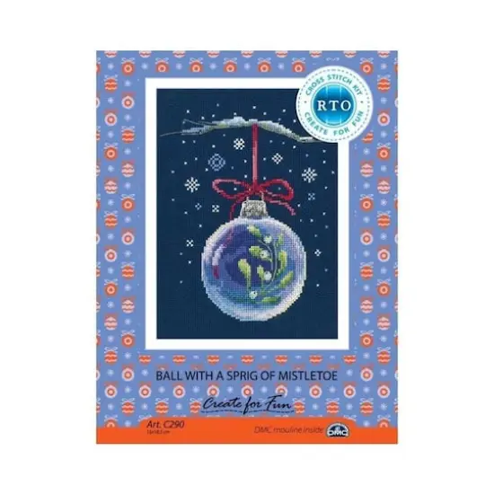 RTO Ball with a Sprig of Mistletoe Counted Cross Stitch Kit {3}