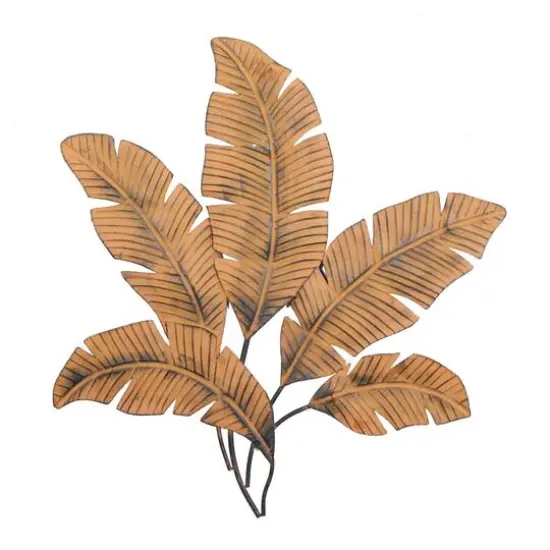 Brown Palm Leaves Rustic Metal Wall Decor {1}