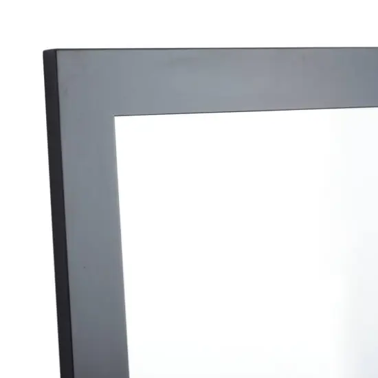 36" Black Rectangle Wood Contemporary Wall Mirror {4}