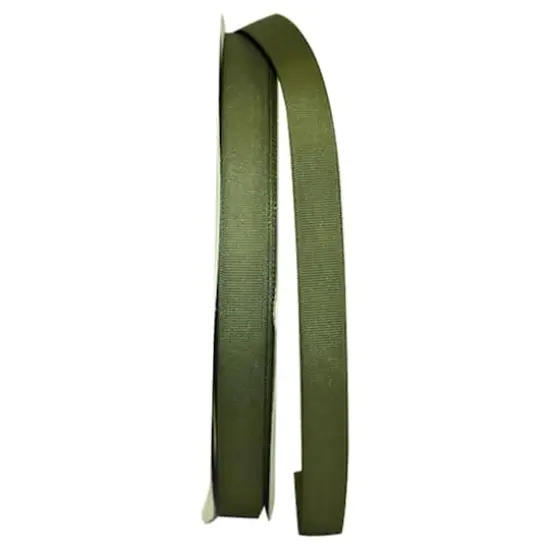 JAM Paper 5/8" x 100yd. Grosgrain Style Wired Ribbon Moss {1}
