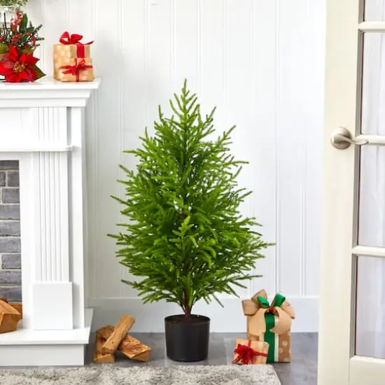 3.5ft. Unlit Norfolk Island Pine Natural Look Artificial Christmas Tree {4}