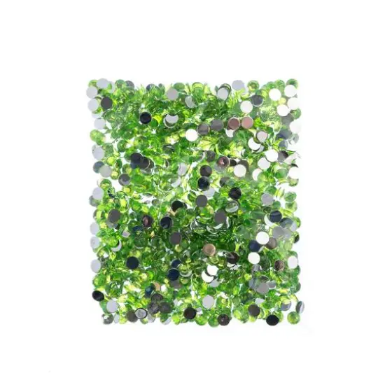 John Bead 6mm Acrylic Round Flat Back Rhinestones, 1,000ct. Peridot {4}