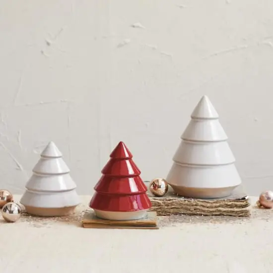 Hello Honey&reg; 5" Red Decorative Unglazed Stoneware Tree {3}