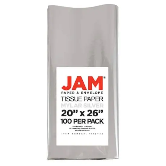 JAM Paper Silver Mylar Tissue Paper, 1000 Sheets {1}