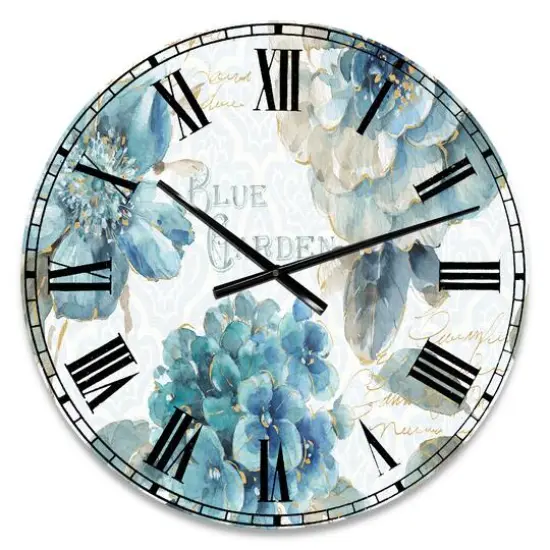 Designart 'My Greenhouse Cottage Flowers I Traditional Wall Clock {1}
