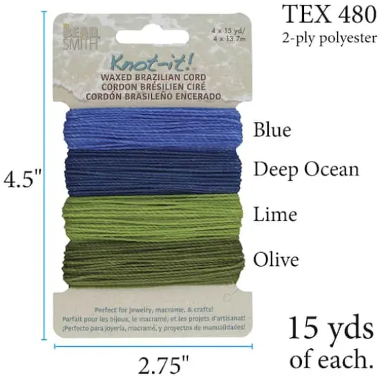 Beadsmith&reg; Knot-it!&trade; Hang Ten Waxed Brazilian Cord  {6}