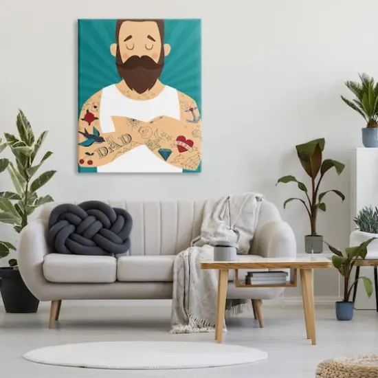 Stupell Industries Best Dad Father's Day Tattoos Canvas Wall Art {3}