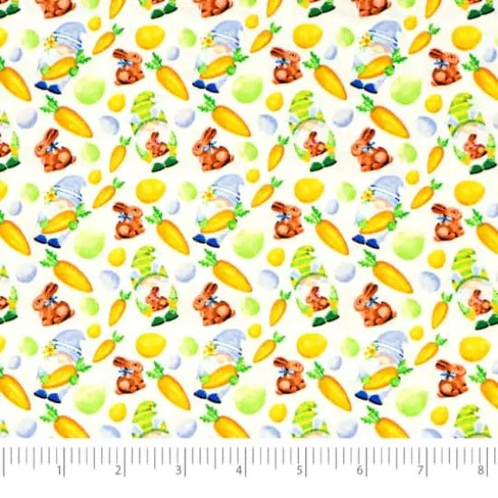 SINGER Easter Bunny Gnomes Cotton Fabric {1}