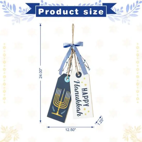 Glitzhome&reg; 24" Wooden Hanukkah Doorknob Hanging D&eacute;cor {7}