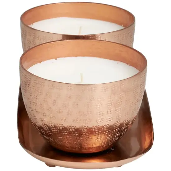 10oz. Sauvignon Blanc Scented Candles in Copper Bowls with Tray {4}
