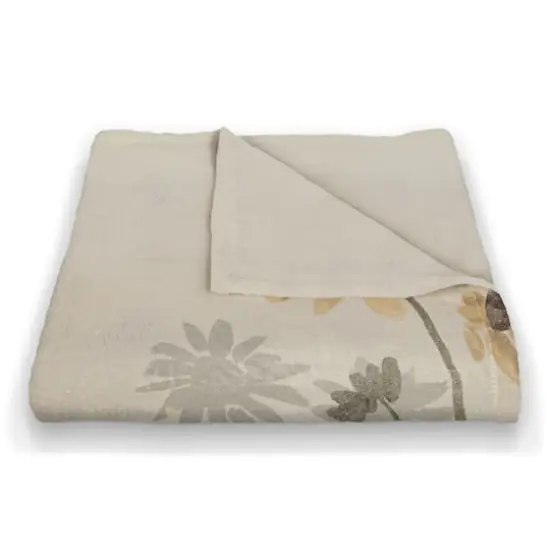 50" x 60" Frenchie Sunflower Field Coral Fleece Blanket {4}