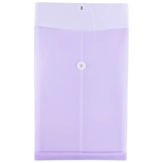 JAM Paper Legal Size Plastic Envelopes with Button & String Tie Closure, 12ct. Lilac Purple {4}