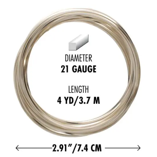 The Beadsmith&reg; Wire Elements&trade; 21 Gauge Tarnish Resistant Medium Temper Square Wire, 4yd.Silver {7}